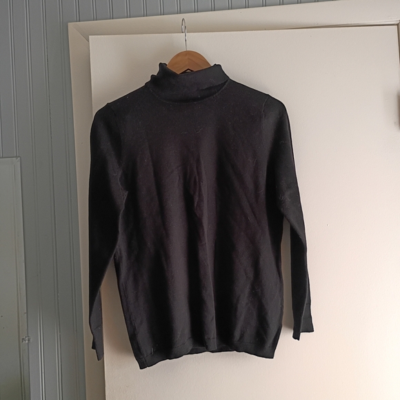 Talbots Sweaters - Talbots Classic Black Sweater With Cute Button Cuffs